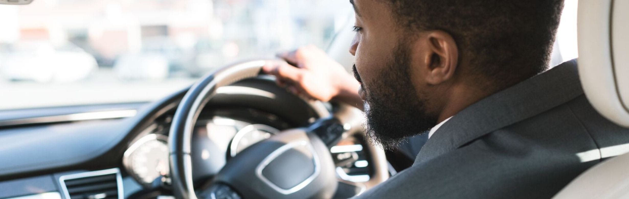 Businessman driving